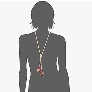 Rebecca Minkoff - Lola Rope Lariat Necklace with Tassels (Neutral Multi)
